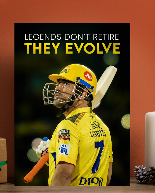 MS Dhoni CSK IPL Poster | Legends Evolve Wall Art Lazywalls