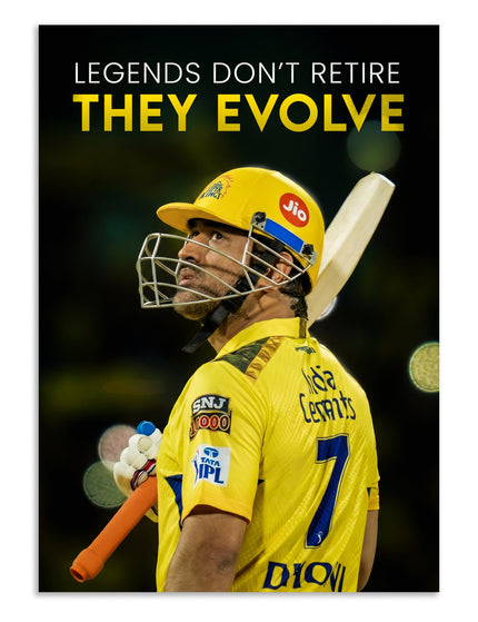MS Dhoni CSK IPL Poster | Legends Evolve Wall Art Lazywalls