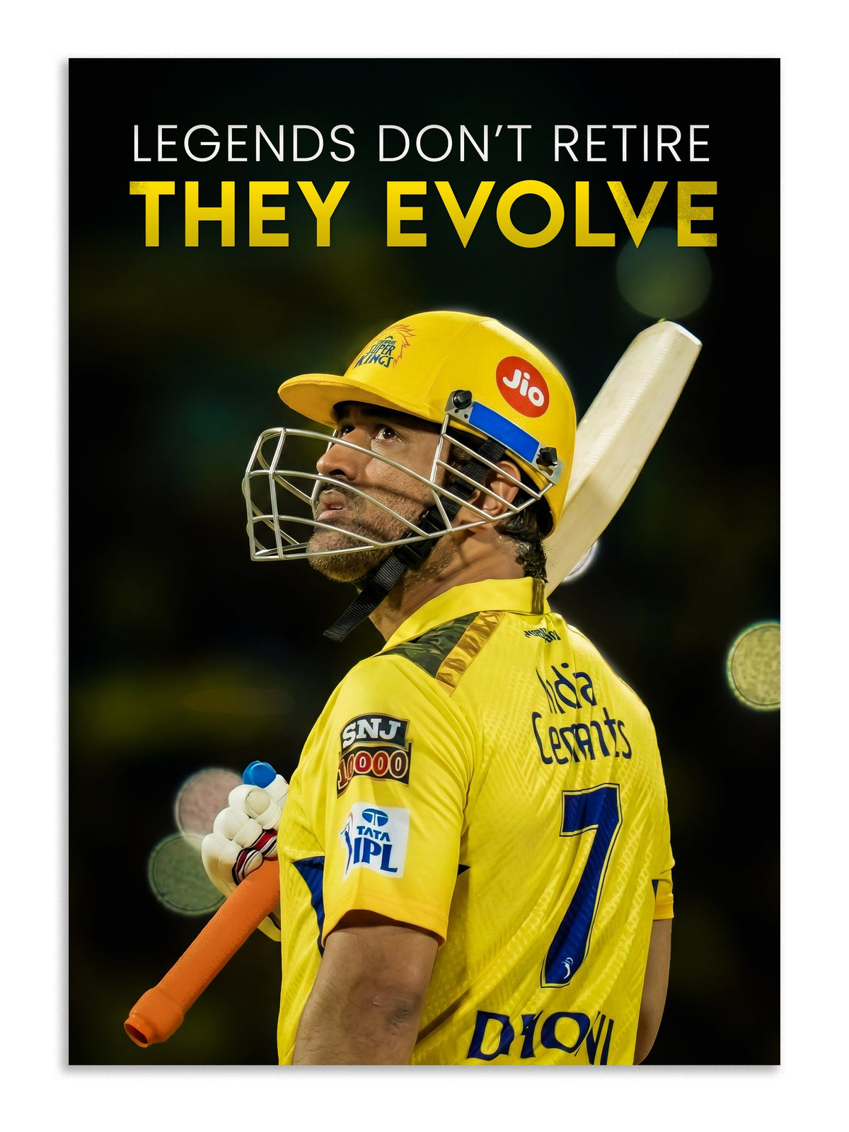 MS Dhoni CSK IPL Poster | Legends Evolve Wall Art Lazywalls
