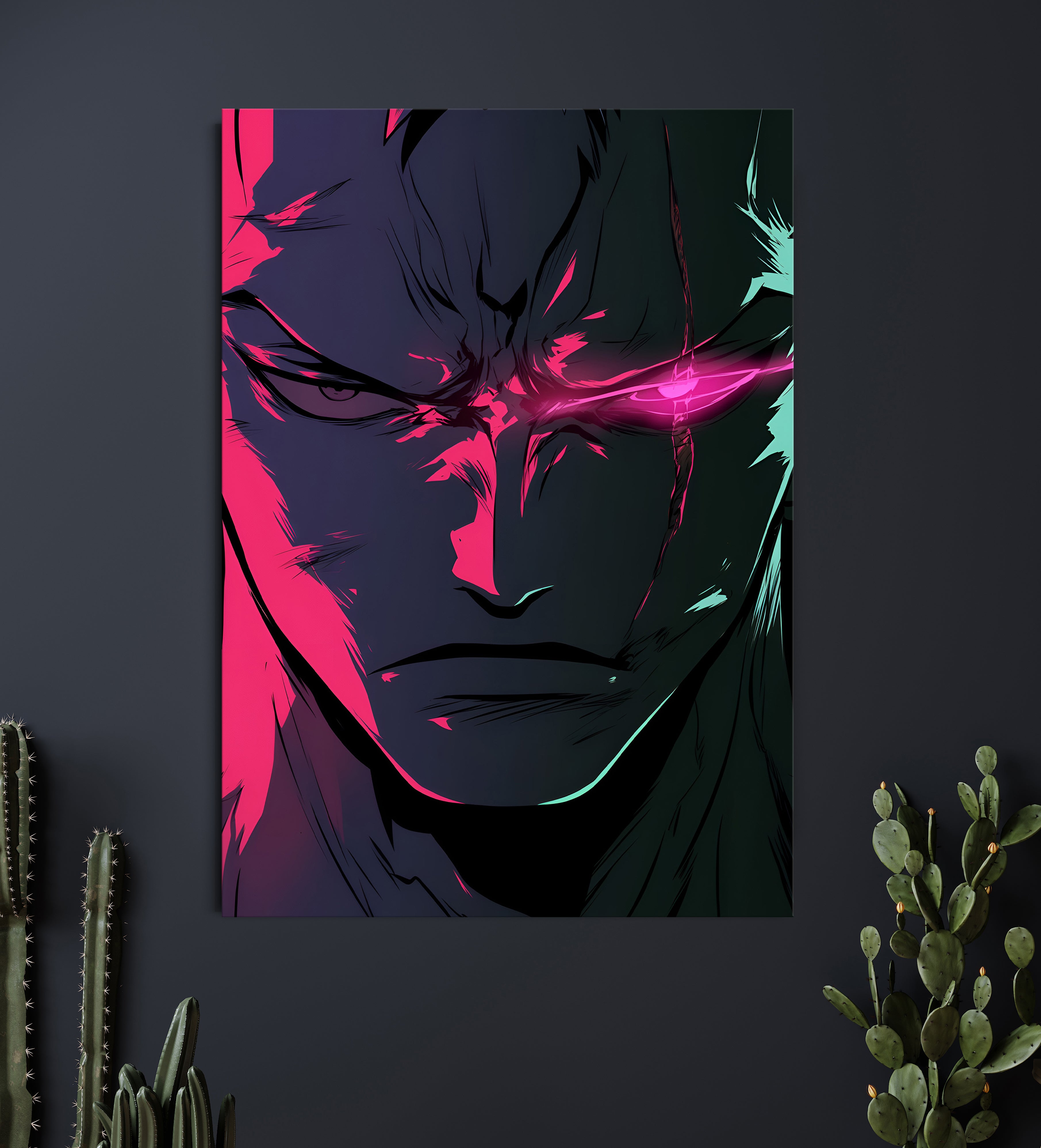 Roronoa Zoro Neon Rage Poster | One Piece Anime Wall Art Lazywalls