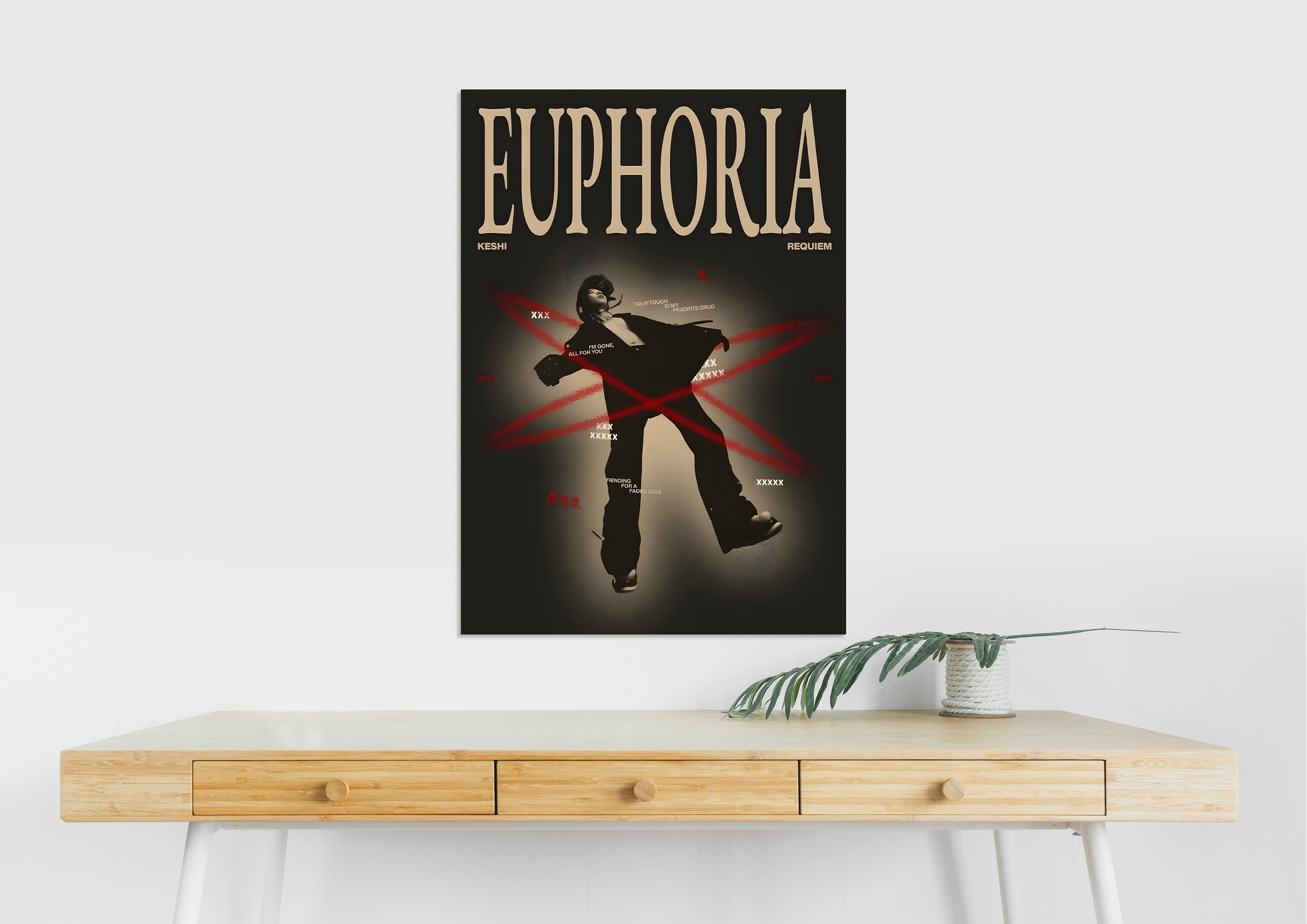 Euphoria Aesthetic Poster | Dark Indie Music Wall Art Lazywalls