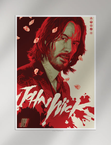 John Wick Movie Poster | Red Aesthetic Action Wall Art Print Lazywalls