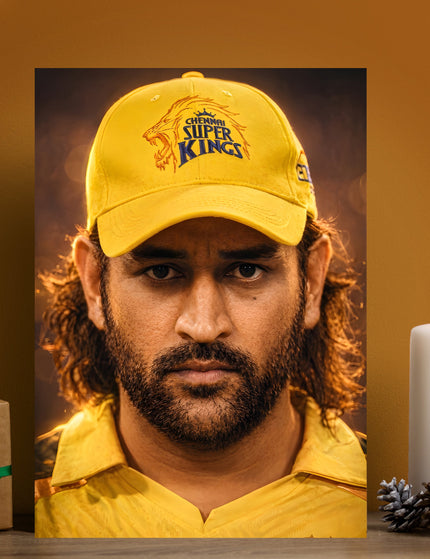 MS Dhoni CSK Poster | Chennai Super Kings Cricket Wall Art Poster Lazywalls