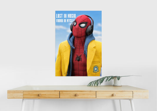 Spider Man Headphones Poster | Marvel Spiderman Music Wall Art Lazywalls