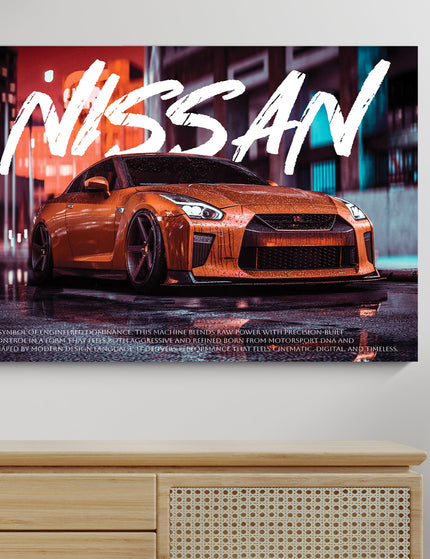 Nissan GT-R R35 Style Poster | Urban Night Wall Art Lazywalls