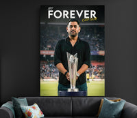 MS Dhoni ICC World Cup Forever Captain Poster | Indian Cricket Wall Art Lazywalls