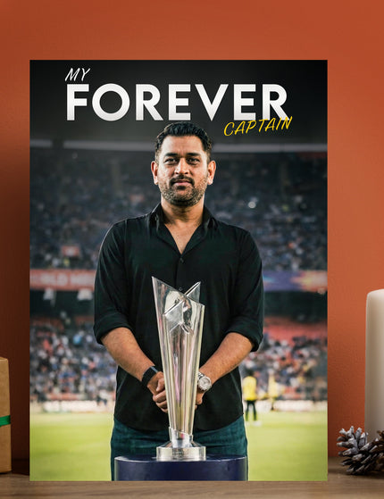 MS Dhoni ICC World Cup Forever Captain Poster | Indian Cricket Wall Art Lazywalls