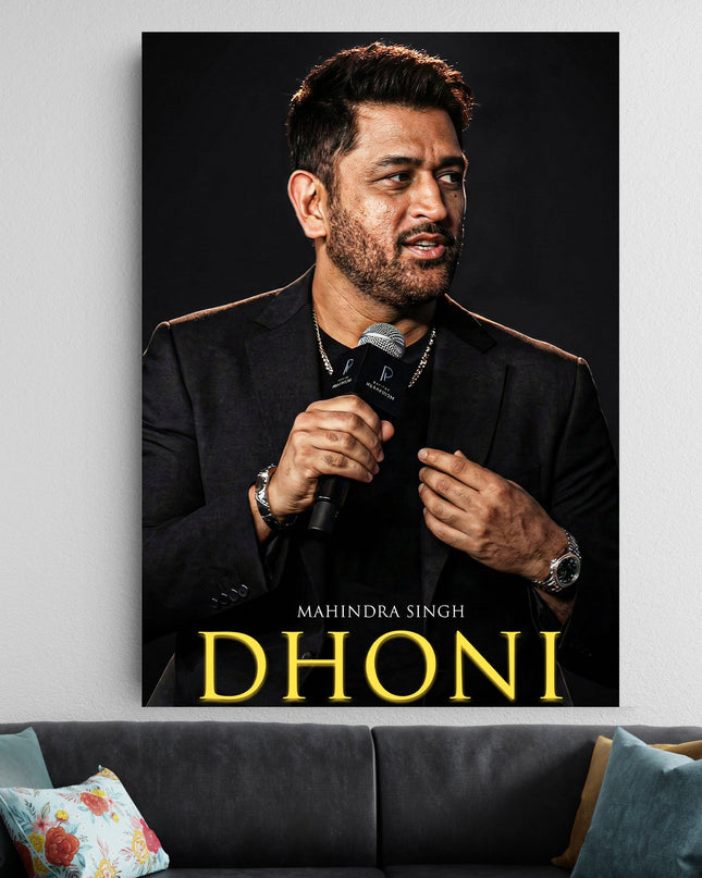 MS Dhoni Portrait Poster | Mahendra Singh Dhoni Iconic Wall Art Lazywalls