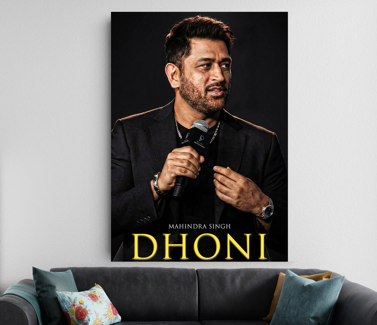 MS Dhoni Portrait Poster | Mahendra Singh Dhoni Iconic Wall Art Lazywalls