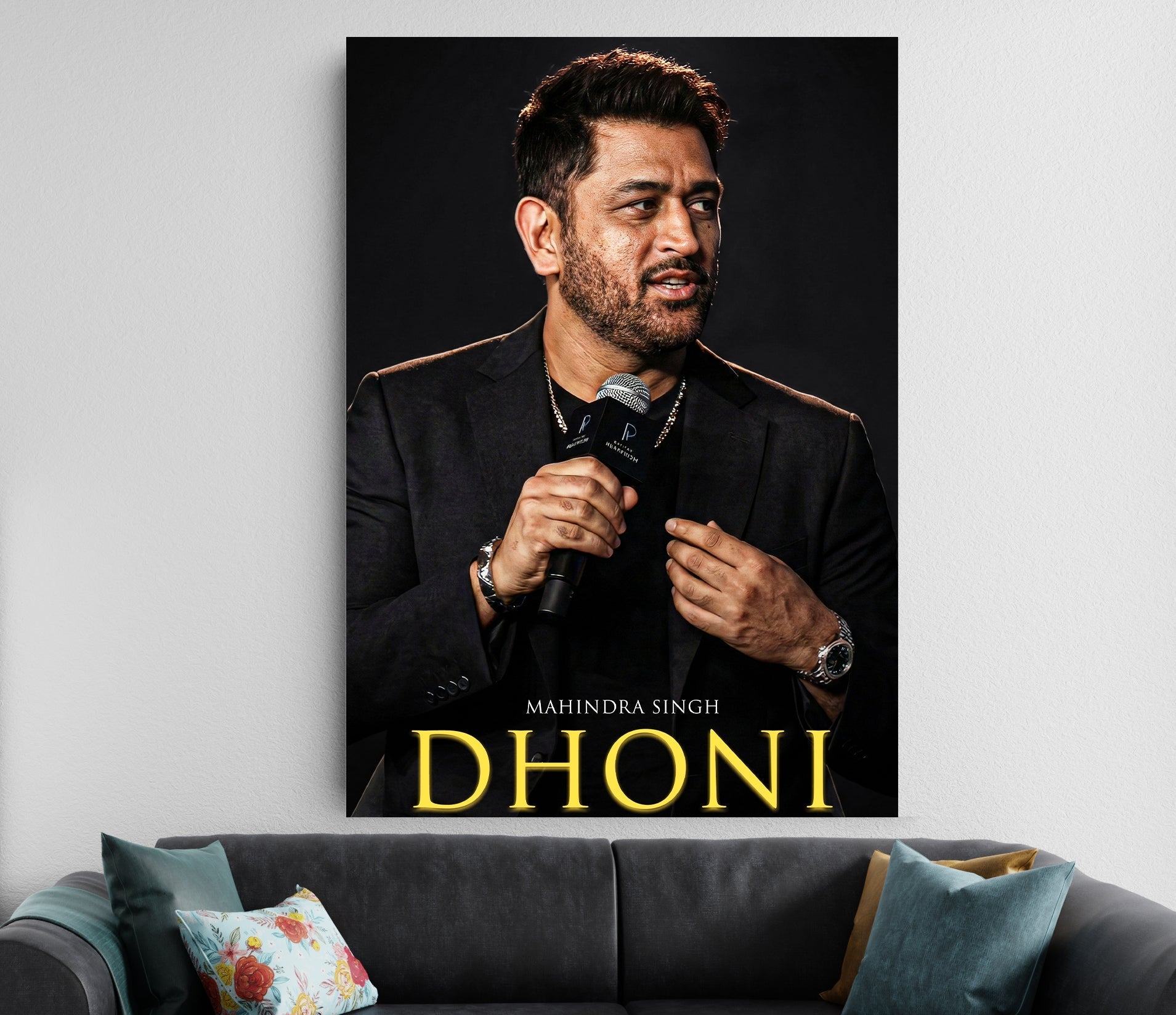 MS Dhoni Portrait Poster | Mahendra Singh Dhoni Iconic Wall Art Lazywalls