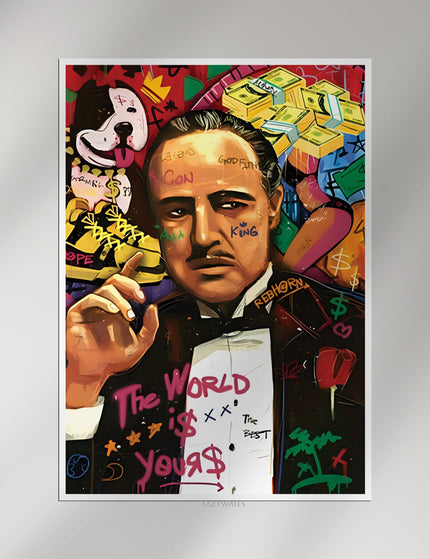 The Godfather Graffiti Poster | Mafia Boss Wall Art Lazywalls