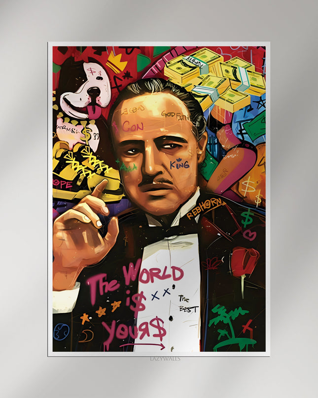 The Godfather Graffiti Poster | Mafia Boss Wall Art Lazywalls
