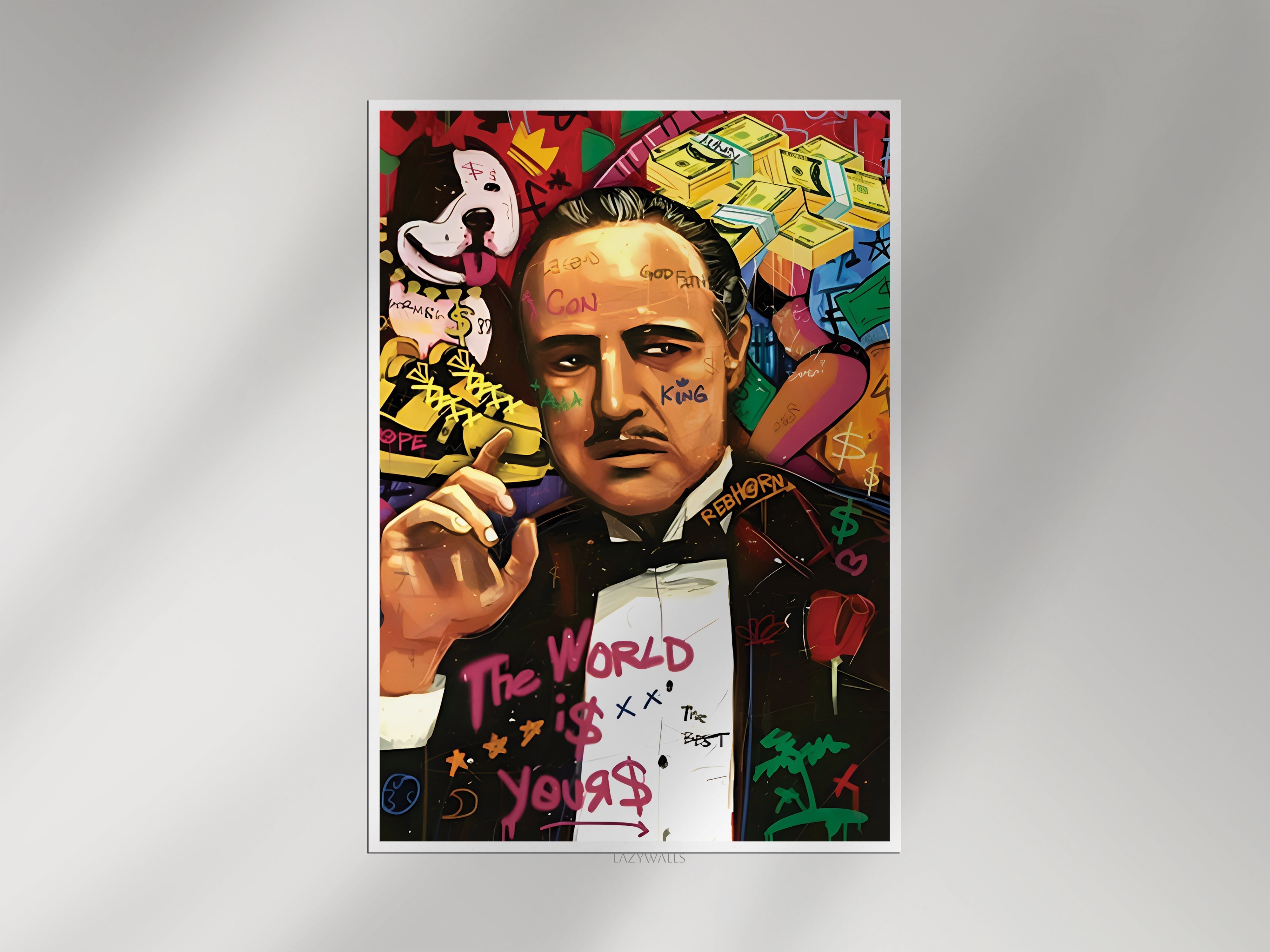 The Godfather Graffiti Poster | Mafia Boss Wall Art Lazywalls