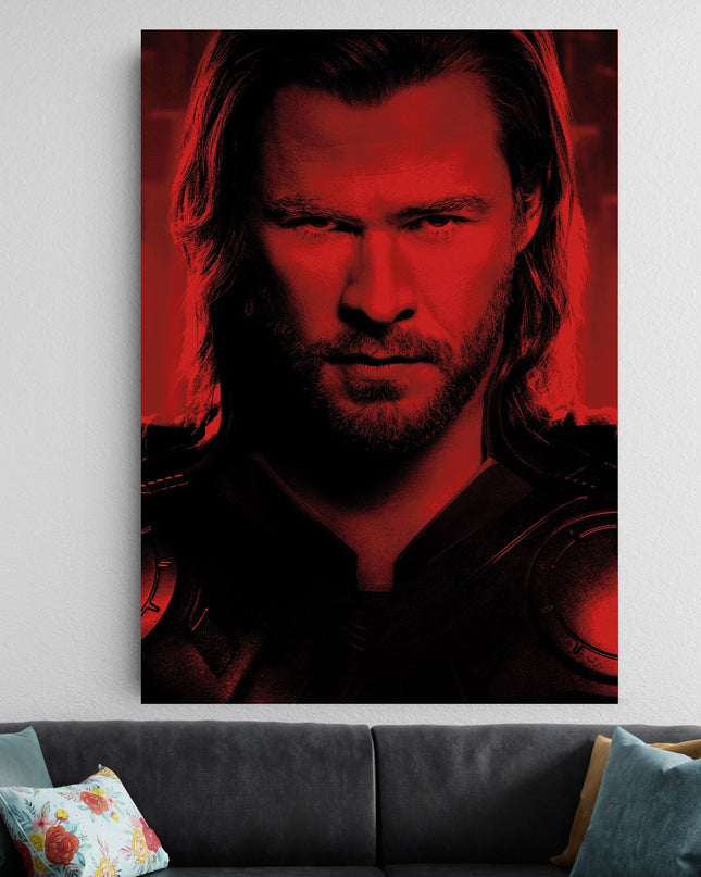 Thor Red Aesthetic Poster | Marvel Superhero Wall Art Decor Lazywalls
