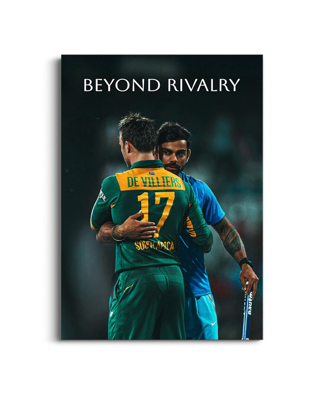 Virat Kohli & AB de Villiers Poster | Beyond Rivalry Cricket Wall Art Lazywalls