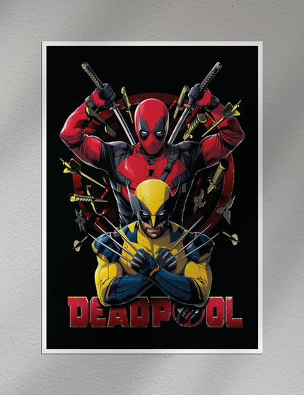 Deadpool & Wolverine Action Poster | Marvel Superhero Wall Art Print Lazywalls