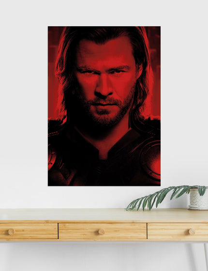 Thor Red Aesthetic Poster | Marvel Superhero Wall Art Decor Lazywalls