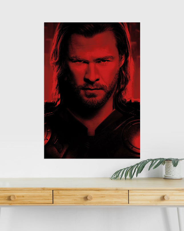 Thor Red Aesthetic Poster | Marvel Superhero Wall Art Decor Lazywalls