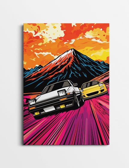 JDM Drift Car Poster | Retro Japanese Street Racing Wall Art Print Lazywalls