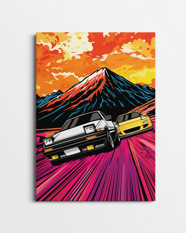 JDM Drift Car Poster | Retro Japanese Street Racing Wall Art Print Lazywalls