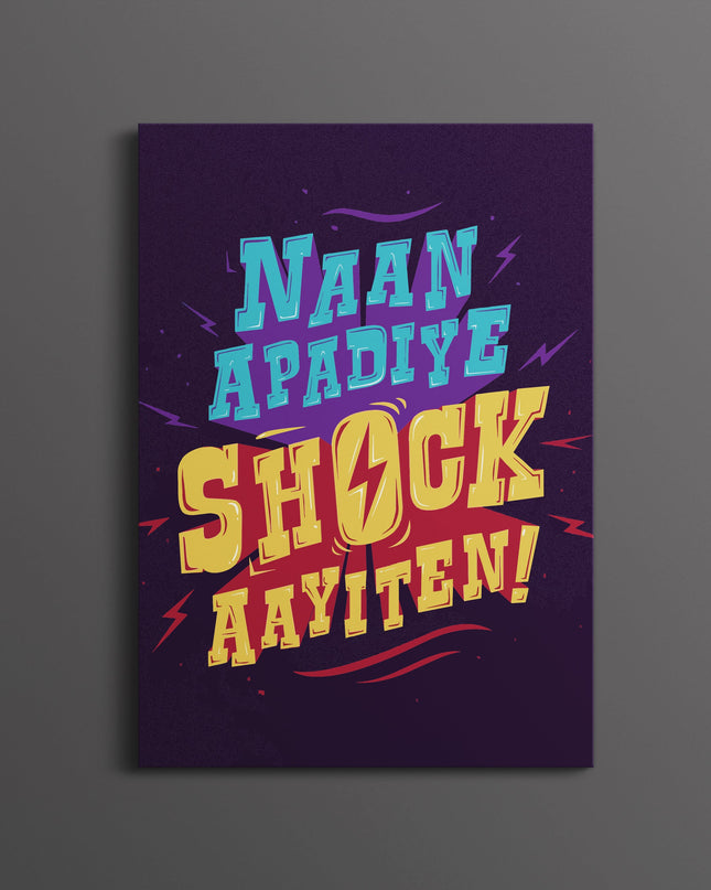 Naan Apdiye Shock Aayiten Meme Poster | Funny Tamil Meme Wall Art Lazywalls