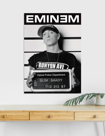 Eminem Poster | Slim Shady Mugshot Wall Art | Hip Hop Rap Legend Print Lazywalls