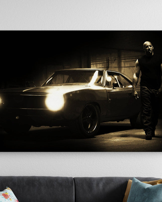 Fast and Furious Poster | Dominic Toretto Wall Art | Muscle Car Movie Poster Lazywalls