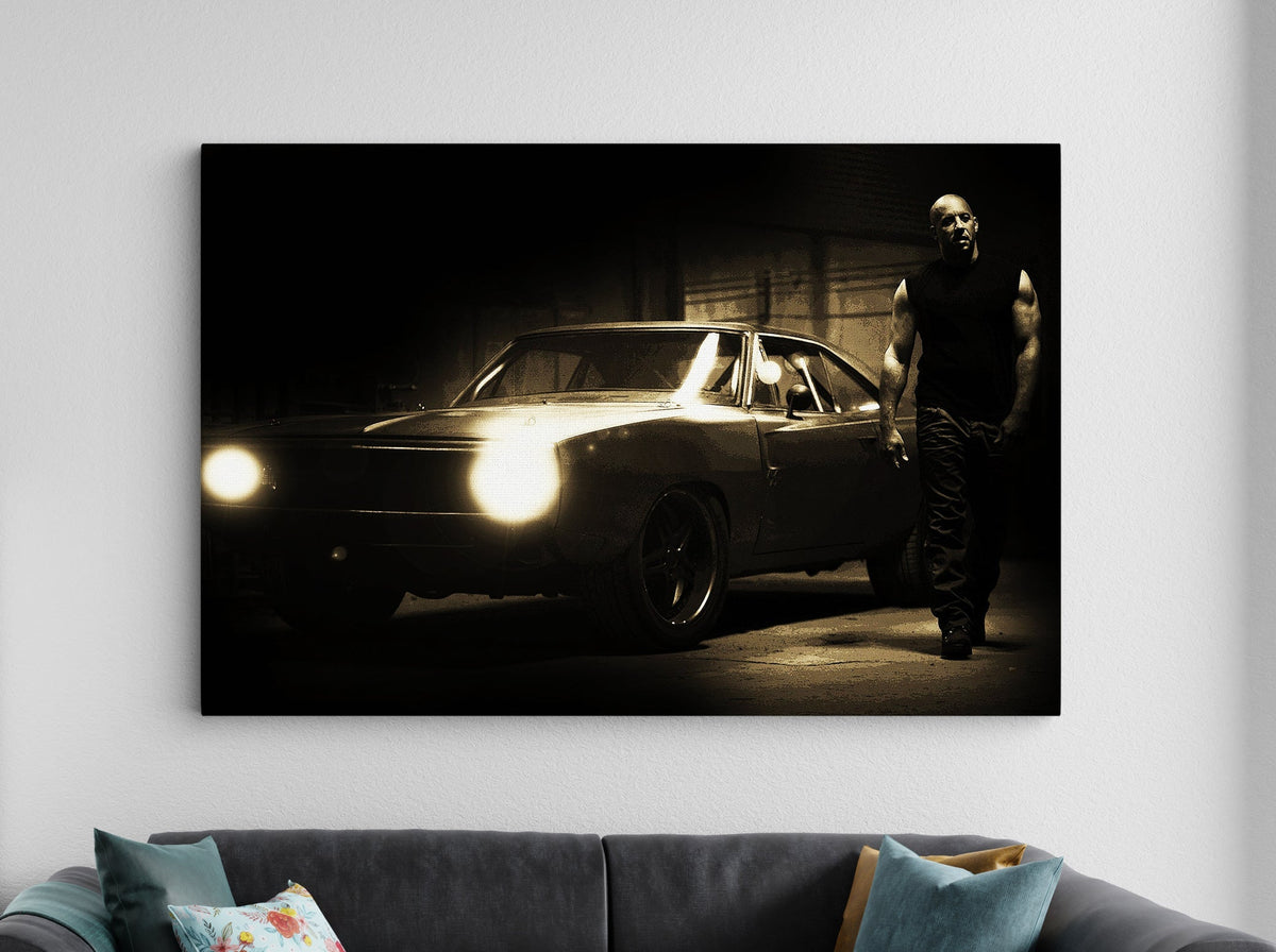 Fast and Furious Poster | Dominic Toretto Wall Art | Muscle Car Movie Poster Lazywalls