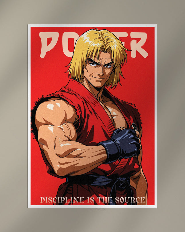 Ken Masters | Street Fighter Classic Arcade Warrior Poster Art Print Lazywalls
