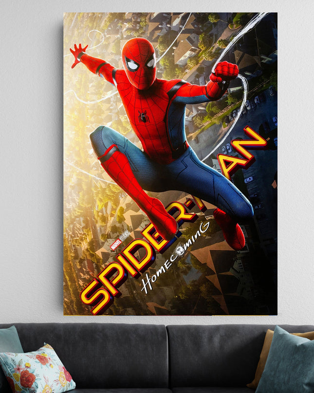 Spider Man Homecoming Swing Poster | Marvel | Spiderman Action Wall Art Lazywalls