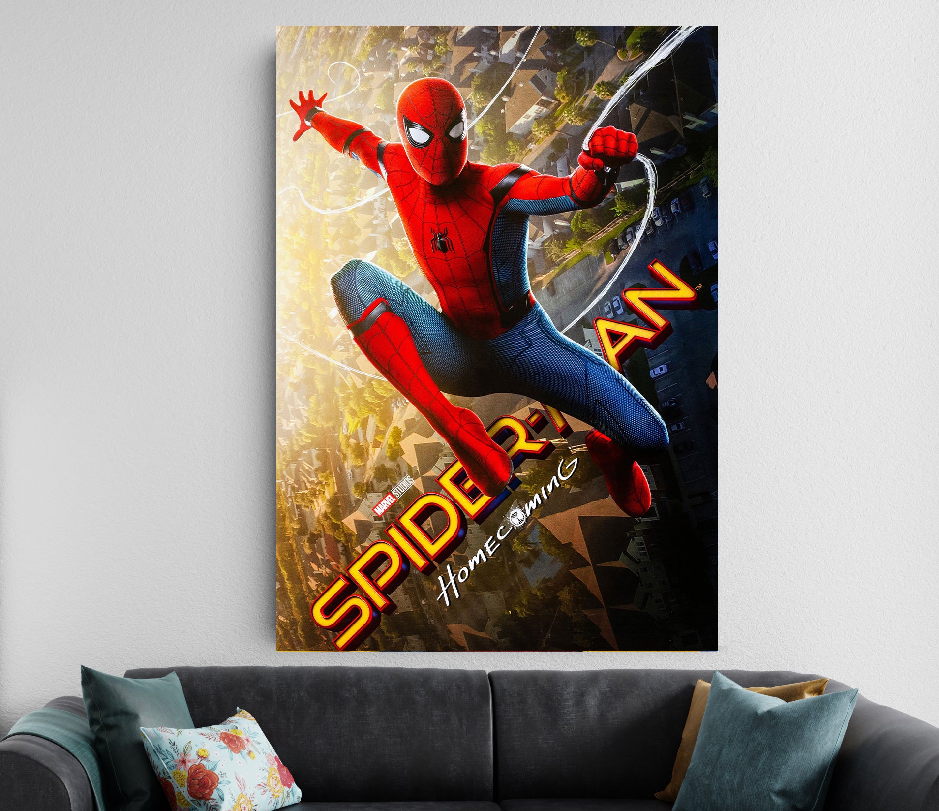 Spider Man Homecoming Swing Poster | Marvel | Spiderman Action Wall Art Lazywalls