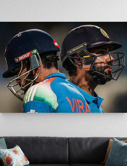 Virat Kohli & Rohit Sharma Poster | Team India Cricket Wall Art Lazywalls