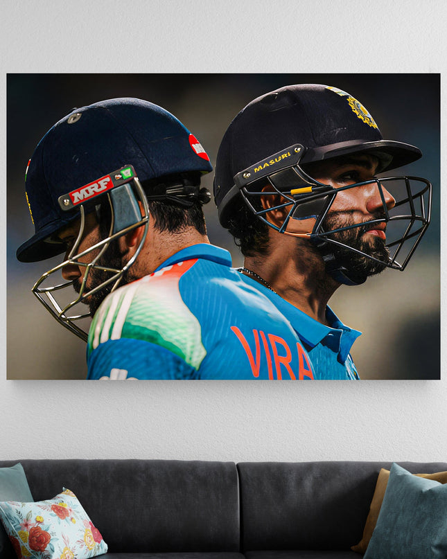 Virat Kohli & Rohit Sharma Poster | Team India Cricket Wall Art Lazywalls