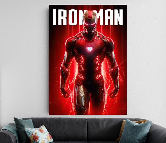 Iron Man Suit Poster | Marvel Wall Art | Arc Reactor Superhero Decor Lazywalls
