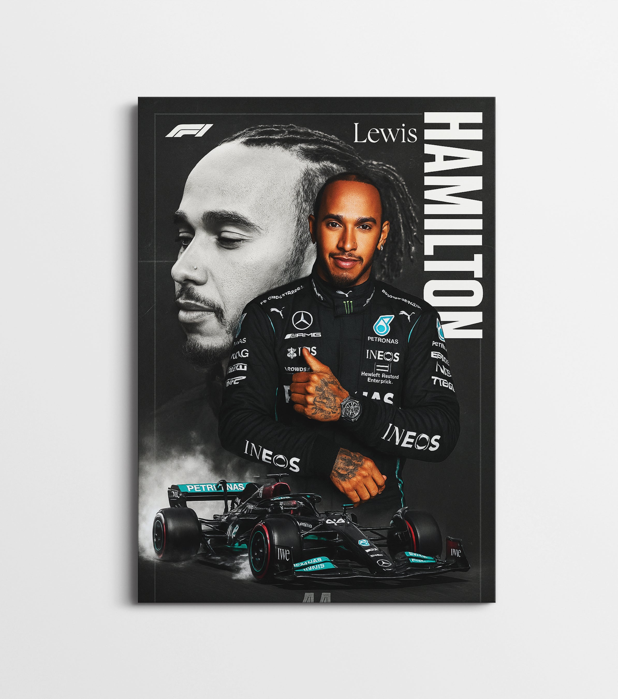 Lewis Hamilton Modern Edition Poster | Formula 1 Champion Wall Art Lazywalls