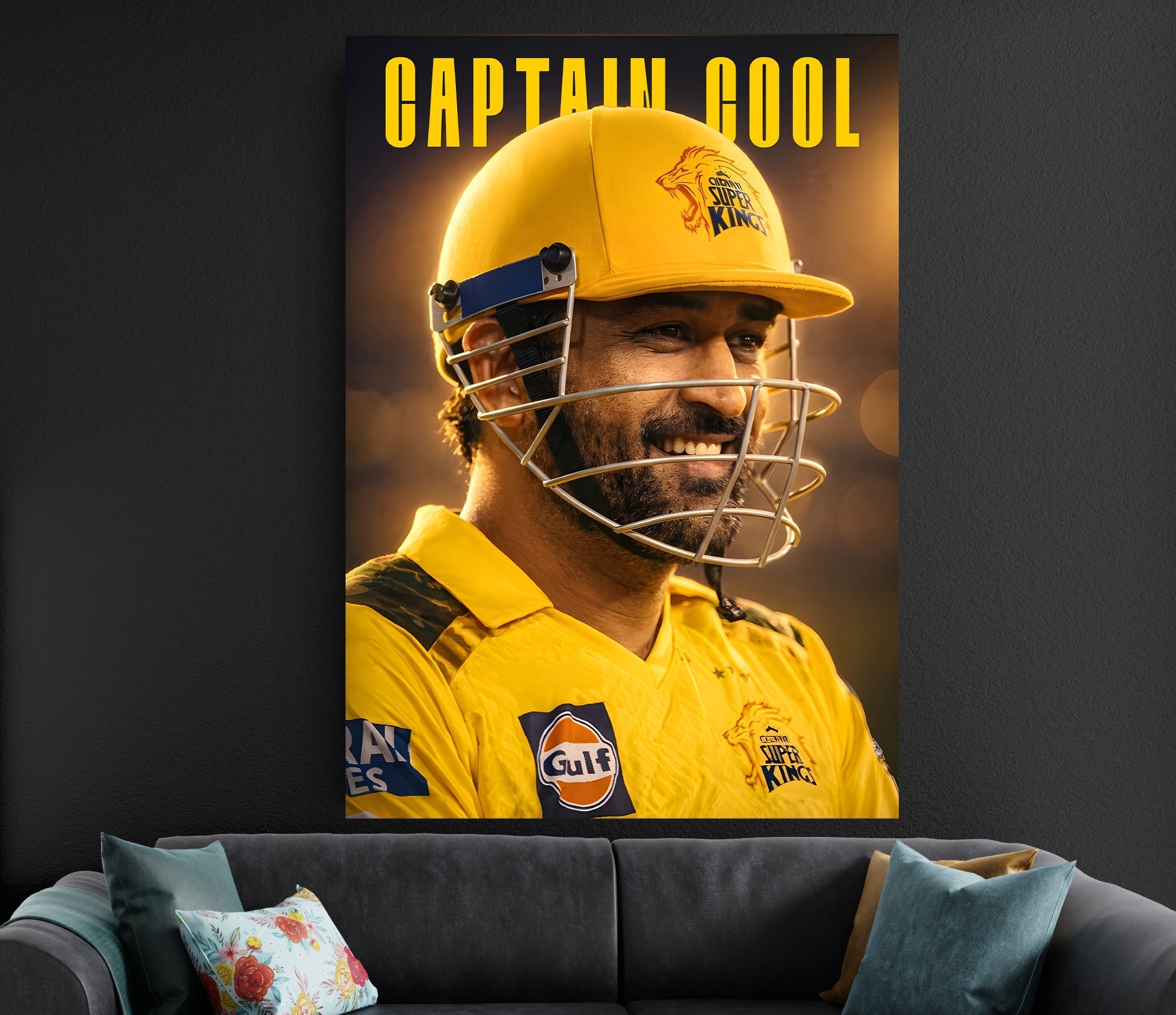 MS Dhoni Captain Cool Poster | CSK Chennai Super Kings Cricket Wall Art Lazywalls