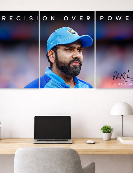 Rohit Sharma Hitman 3 Panel Poster | Indian Cricket Legend Wall Art Lazywalls