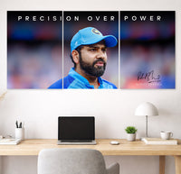 Rohit Sharma Hitman 3 Panel Poster | Indian Cricket Legend Wall Art Lazywalls