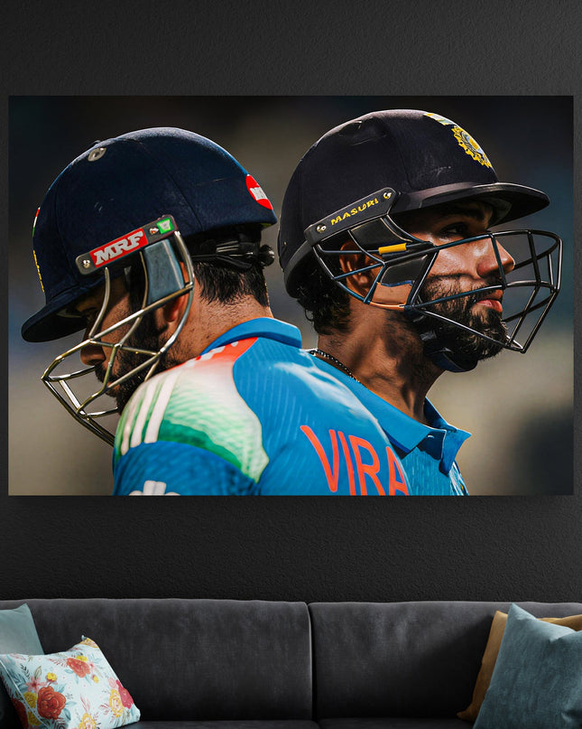 Virat Kohli & Rohit Sharma Poster | Team India Cricket Wall Art Lazywalls