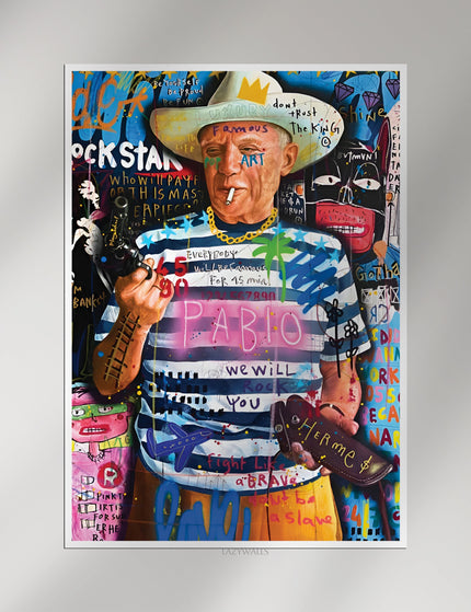 Pablo Escobar Rockstar Graffiti Poster | Urban Kingpin Pop Art Wall Decor Lazywalls