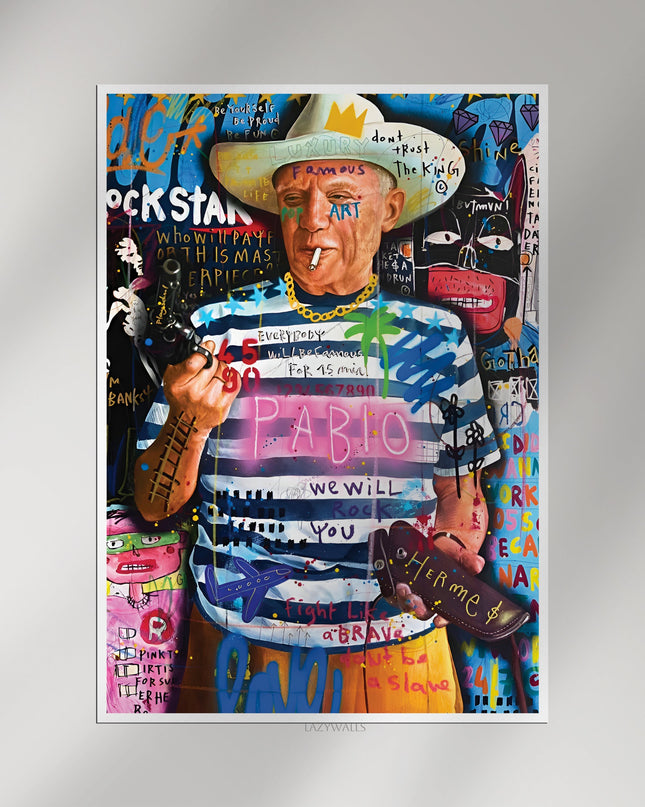 Pablo Escobar Rockstar Graffiti Poster | Urban Kingpin Pop Art Wall Decor Lazywalls