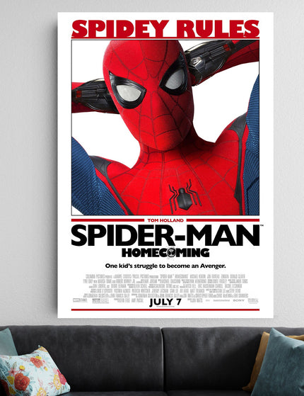 Spider Man Homecoming Movie Poster | Marvel | Classic Spiderman Wall Art Lazywalls