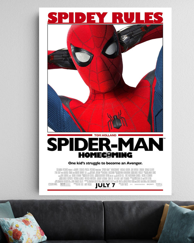 Spider Man Homecoming Movie Poster | Marvel | Classic Spiderman Wall Art Lazywalls