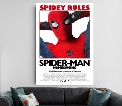 Spider Man Homecoming Movie Poster | Marvel | Classic Spiderman Wall Art Lazywalls