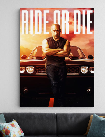 Fast and Furious Ride or Die Poster | Dominic Toretto Wall Art | Car Movie Poster Lazywalls