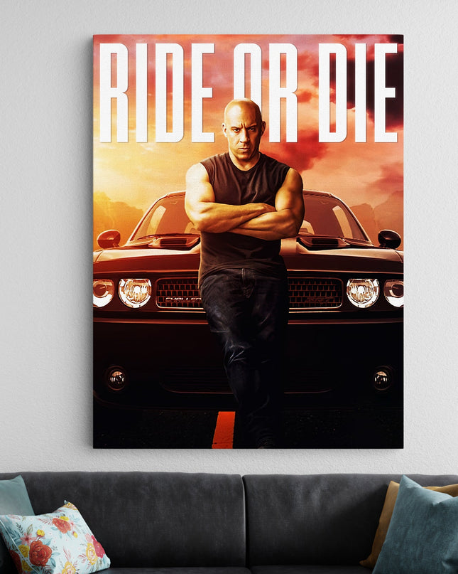Fast and Furious Ride or Die Poster | Dominic Toretto Wall Art | Car Movie Poster Lazywalls