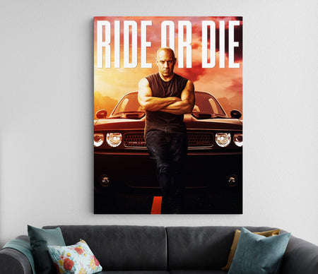 Fast and Furious Ride or Die Poster | Dominic Toretto Wall Art | Car Movie Poster Lazywalls