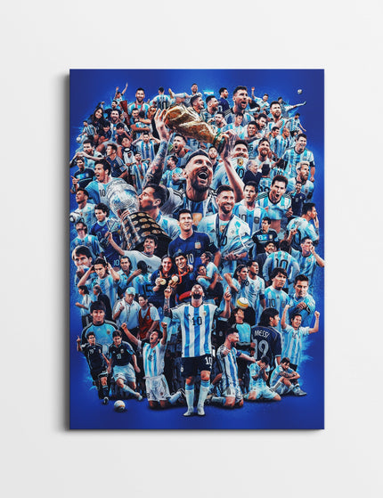 Lionel Messi Argentina World Cup Poster | GOAT Career Collage Wall Art Print Lazywalls