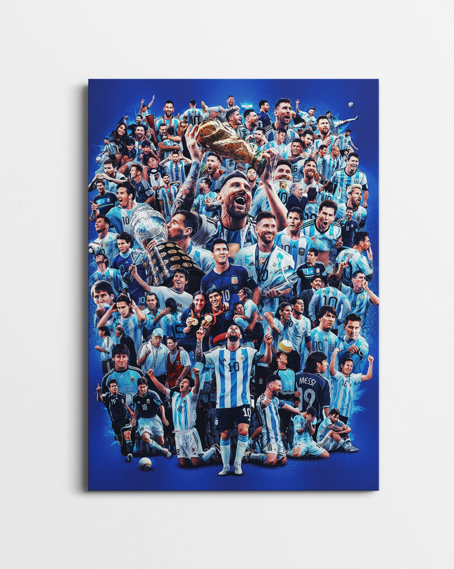 Lionel Messi Argentina World Cup Poster | GOAT Career Collage Wall Art Print Lazywalls