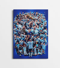 Lionel Messi Argentina World Cup Poster | GOAT Career Collage Wall Art Print Lazywalls